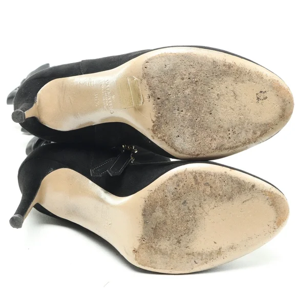 Valentino Bowtie Back Suede Leather OTK Over the Knee Boots Women EU 36.5 Black - Picture 11 of 13